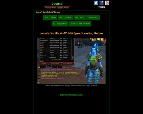 Joanas 1-60 Classic WoW Leveling Guides